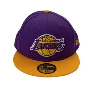 NEW ERA 59Fifty Los Angeles Lakers 2 Tone Fitted Hat NWT Size 7 5/8